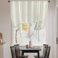 thumbnail image 3 of Light Green Lines Tie Up Curtains for Windows, Adjustable Balloon Window Shades, Retro Minimalist Stripes Pattern Kitchen Window Treatments Farmhouse Short Curtains with Rod Pocket 42"x45", 3 of 8
