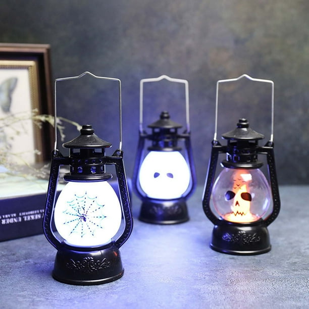 Xihbxyly Corona de Halloween, Decoración Negra Espeluznante, Efecto de Iluminación Led, Material de Pvc Duradero, Colgante para Puerta de Casa, Decoración para Fiestas, Escena Festiva, Funciona con P