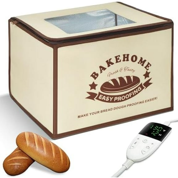 Bread Proofing Box for Bread Pizza, Foldable Zippered Sourdough Starter Warmer Heater w/Adjustable Temperature & Timer Controller, Sour Dough Box Homemade Making Tools Kit Baking Supplies Gifts