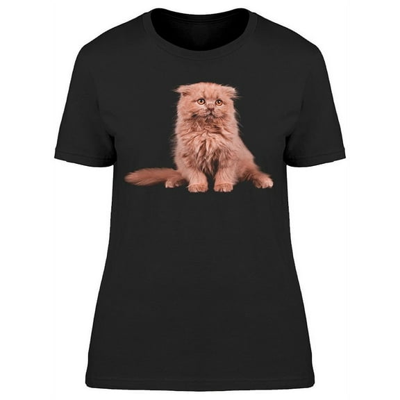Cute Cat With Long, Messy Hair T-Shirt Women -Image by Shutterstock Women T-Shirt, Female Medium