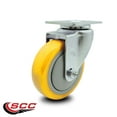 thumbnail image 2 of 4 Inch Yellow Polyurethane Wheel Swivel Top Plate Caster Service Caster Brand, 2 of 2