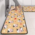 thumbnail image 2 of Kitchen Rugs Sets Of 2,Orange Cow Heart Pattern Anti Fatigue Kitchen Mat Rugs Non Slip Washable,Decorative Kitchen Floor Mats for Kitchen,Sink,Laundry,17"x47"+17"x47", 2 of 5