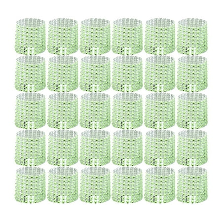 

60PCS Hotel Wedding Supplies 8 Row Rhinestone Napkin Rings Decorative Stylish Crystal Napkin Holders for Party Festival Celebration (Green)