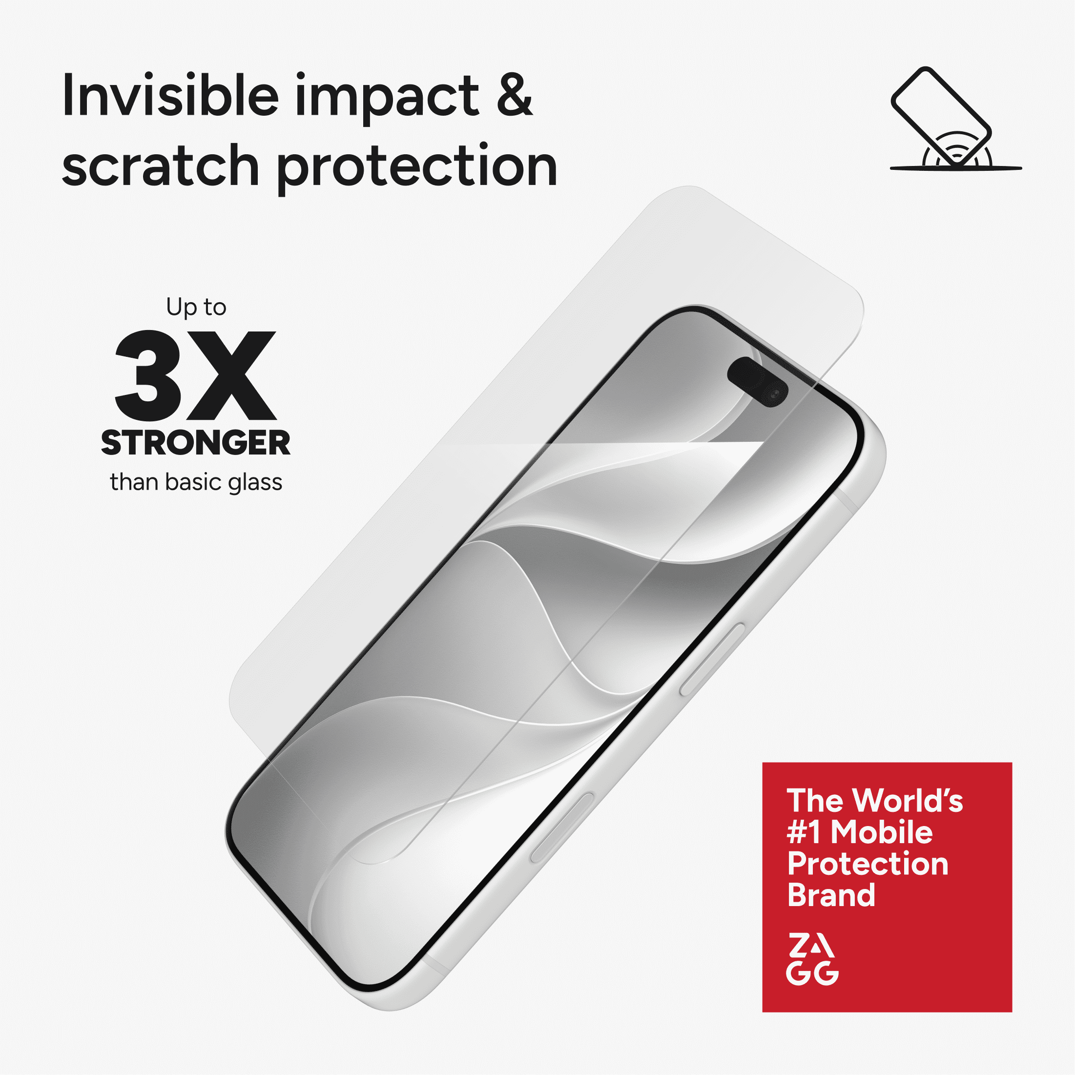 ZAGG InvisibleShield Clear Glass Screen Protector for Apple iPhone 18 Pro & iPhone 17 Pro with PerfectFit™ Installation, 3x Stronger Glass, Impact & Scratch Protection