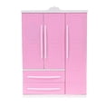 thumbnail image 3 of Three-door Pink Modern Wardrobe For Dolls Furniture Clothes Accessories Toys, 3 of 3
