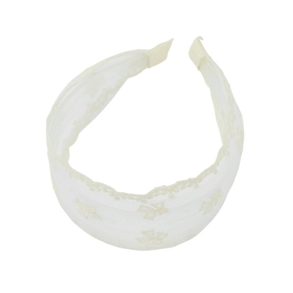 1 Pc Fashion Elegant Vintage Lace Wide Bow Hairband for Women for Girls White