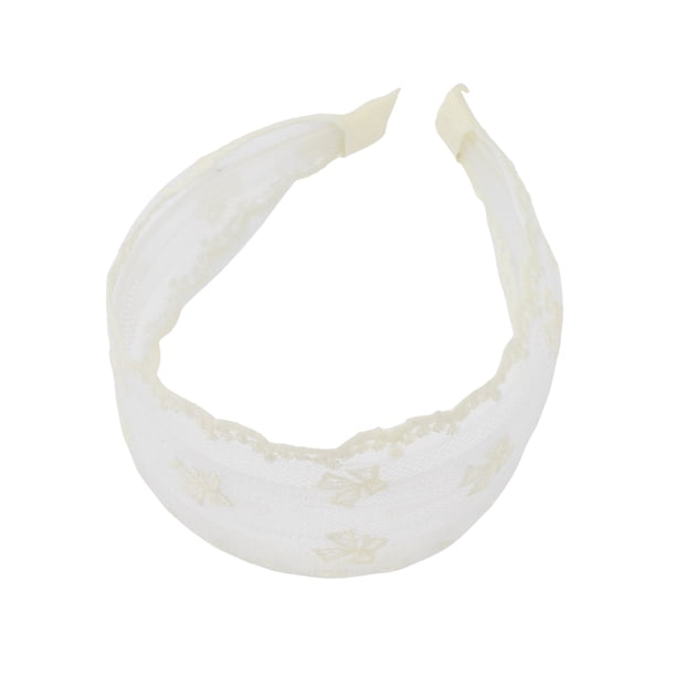 1 Pc Banda de Pelo Ancha de Encaje Vintage Elegante de Moda para Mujeres y Niñas Blanca