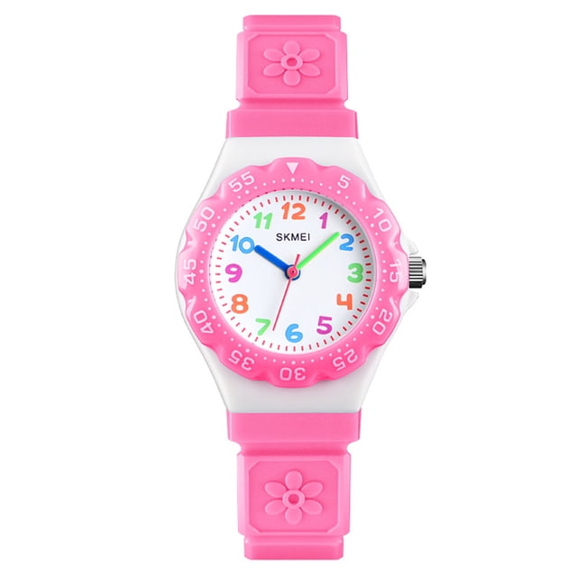 Reloj de cuarzo con esfera redonda para niños, reloj de pulsera impermeable informal deportivo para niños Gilrs, correa ajustable Scienceny EL4553-05
