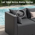 thumbnail image 4 of POTEBAN 7 Pieces Patio Conversation Set, Outdoor Black PE Wicker Sectional Sofa for Backyard Garden, Black, 4 of 9