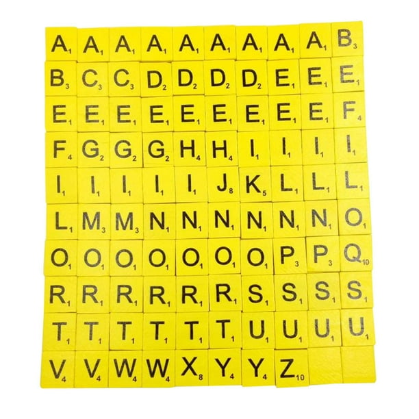 100 Wooden Scrabble Tiles Black Letters Numbers For Crafts Wood Alphabets Walmart Com Walmart Com