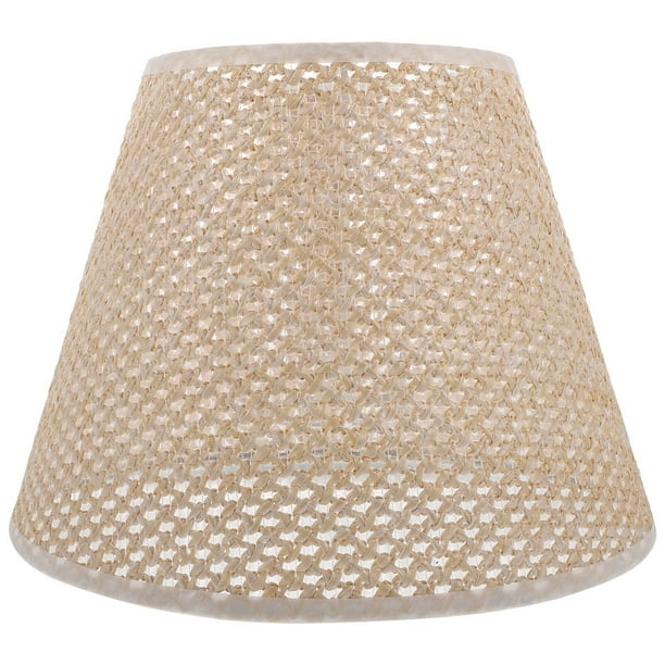 GOOHOCHY 1 lámpara de escritorio de ratán sintético tejido para el hogar, pantalla decorativa.