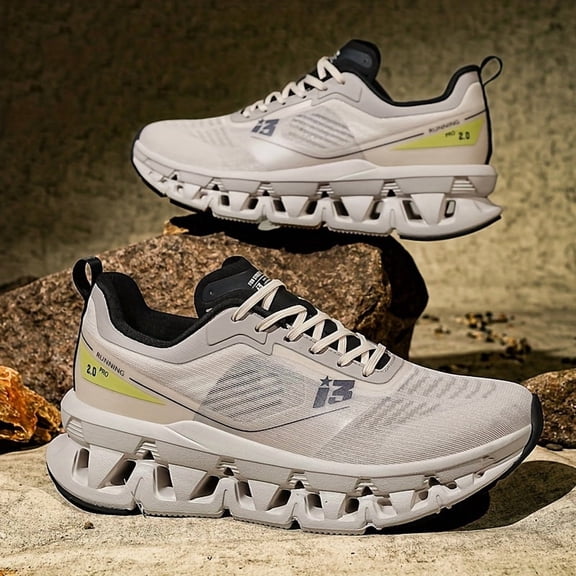 [Men's Running Shoes] Men's Casual Sports Shoes - Slip-Resistant, Durable, Breathable Mesh, Lightweight Road Running & Outdoor Trail Running Shoes - Stylish Athletic Shoes for Hiking, Walking
