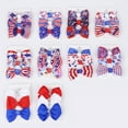 thumbnail image 3 of YESIMOLA 4Th Of July Hair Accessories Toddler Baby Girls Print Stretch Bow Hair Bows Clips Patriotic Hairpin Headwear Set Red or White or Blue Color, 3 of 4
