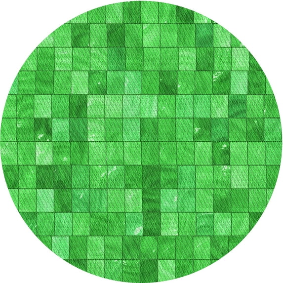 Ahgly Company Machine Washable Indoor Square Transitional Lime Green Area Rugs, 3' Square