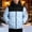 Sky Blue, variant on Men’s Color Block Hooded Quilted Puffer Jacket, Full Zip Outer Coat, Lightweight Warm Long Sleeve Outerwear For Hiking & Daily Outdoor Excursions Black M