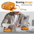 thumbnail image 2 of Dteck Case for Apple AirPods Pro 3rd Generation,Shockproof PU Leather with Lock Case Built-in Fold-out Phone Stand Cover with Carabiner Keychain for AirPods Pro 3 (2025), Yellow, 2 of 6