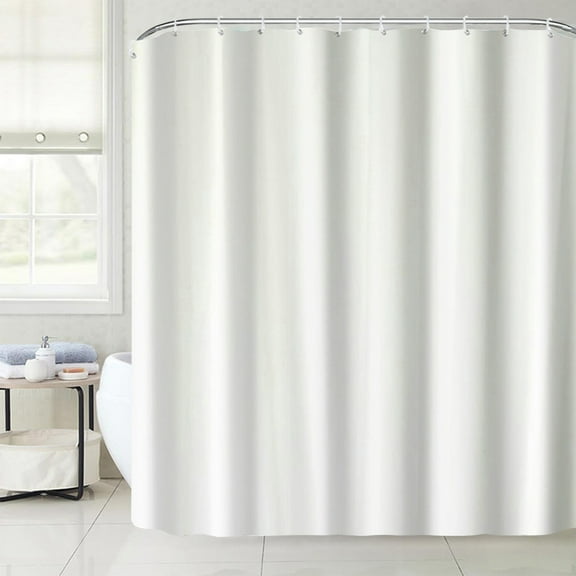 Latrodar Shower Curtain, Design And Polyester, Quick-Drying, Weighted Hem, Short Shower Curtains Set For Bathroom, And Washable White Durable 8x1.2 Inch