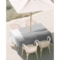 thumbnail image 2 of Outdoor Tablecloth with Umbrella Hole, Grey Ombre Spillproof Waterproof Outdoor Table Cover, Summer Minimalist Ocean Waves Patio Tablecloths for Party Picnic Camping, Rectangle 52"x70", 2 of 9