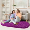 thumbnail image 2 of Homore Ultra Soft Modern Oval Rugs for Bedroom,2.6' x 5.3',Dark Fuchsia, 2 of 5