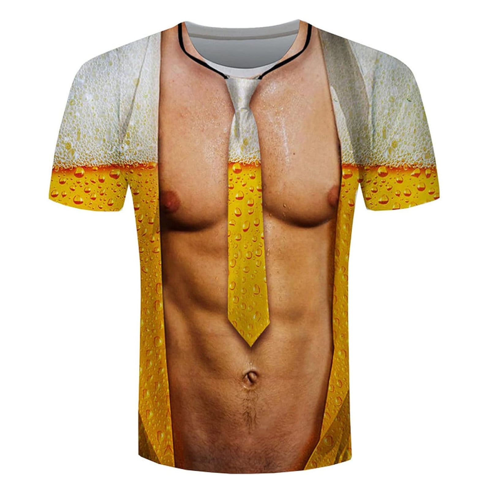 Men Muscle Shirt Funny,Men's Fake Muscle Short Sleeve T-Shirt 3D Printing  Casual Top Novelty Pattern Shirt T-Shirt 