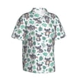 thumbnail image 3 of Xecao Bears and Tropical Leaves print Hawaiian shirt - a stylish short-sleeve button-down for men, perfect for casual beach and tropical outings., 3 of 9