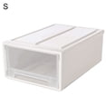 thumbnail image 2 of HEVIRGO Household Plastic Transparent Stackable Drawer Storage Box Container Organizer, White, 2 of 8