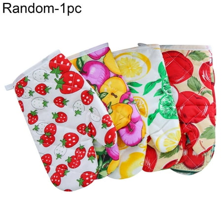 

Farfi 1Pc Pot Holders Machine Washable Thick Cotton Random Colors Soft Cotton Lining Oven Gloves for Home (Random Color)