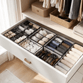 thumbnail image 2 of 11-Compartment Sock Organizer for Drawer, Foldable Mesh Sock Storage Box, Closet Underwear Organizer Bin, Space Saving Drawer Divider for Socks, Underwear, Ties & Baby Clothes, 2 of 5