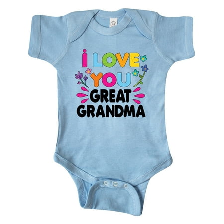 

Inktastic I Love You Great Grandma with Flowers Gift Baby Girl Bodysuit