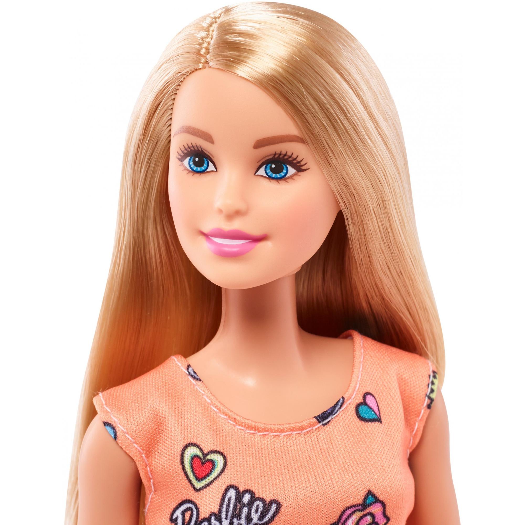 Barbie Fashion Orange Graphic Dress Doll with Blonde Hair - image 3 of 6