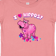 thumbnail image 4 of Inktastic I Love Hippos with Pink Hippo and Flowers Boys or Girls Baby T-Shirt, 4 of 5