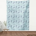 thumbnail image 4 of Ambesonne Nautical Fabric by the Yard Upholstery, Waves Dolphins Starfish, 10 Yards, Pale Blue Pale Blue, 4 of 5