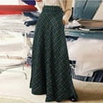 thumbnail image 2 of oqasdz High Waist Casual Flowy Plaid Maxi Skirt with Side Slit A Line Boho Long Skirts for Women Versatile Casual Formal Wedding Everyday Wear, 2 of 6