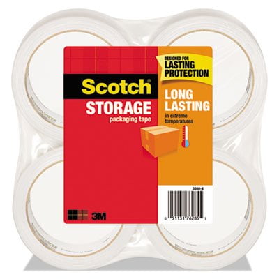 Storage Tape, 1.88" x 54.6yds, 3" Core, Clear, 4 Rolls/Pack