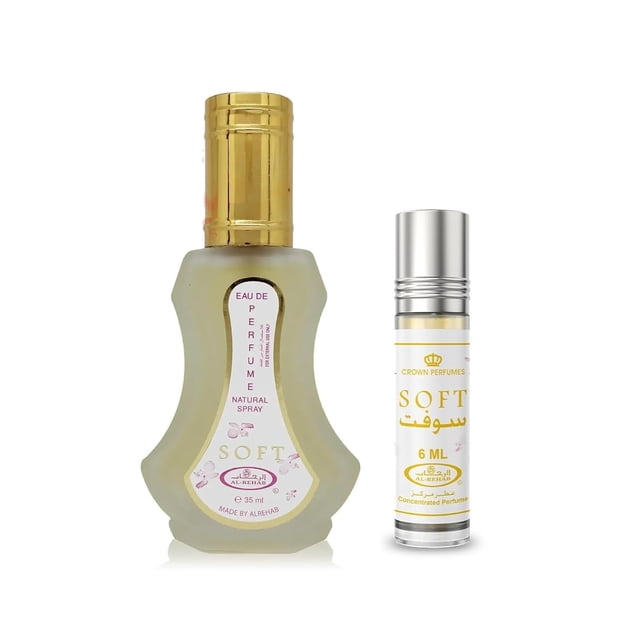 Set de perfume Al-Rehab Soft para mujer (35 ml Eau De Parfum +6 ml de perfume)