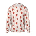 thumbnail image 2 of Lsque Hand Drawn Strawberry UPF 50+ Lightweight Sun Protection Men's Women's Long Sleeve Shirt, Hoodie Performance -Large, 2 of 9