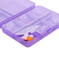thumbnail image 2 of Unique Bargains Durable 9 Grids Double Layer Pill Case Purple, 2 of 6