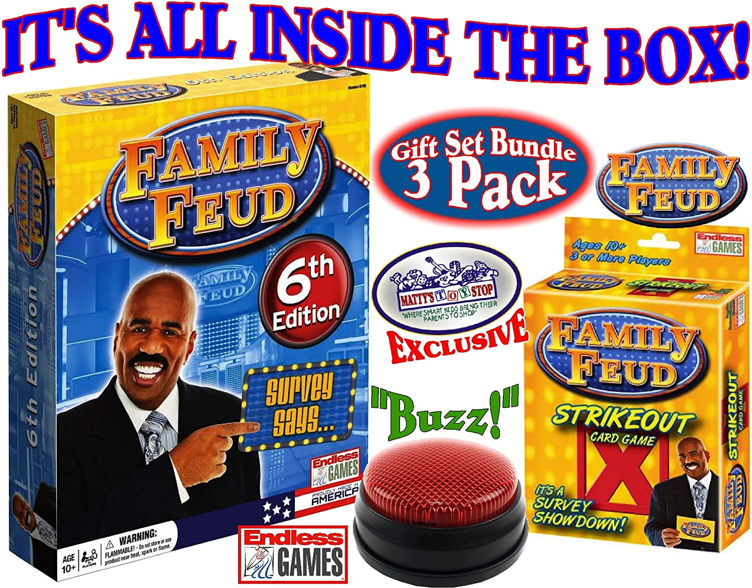 Family Feud Strikeout Card Game 3 Players Ages 10 for sale online 