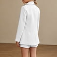 thumbnail image 6 of Vividxx Girls Outfit Set Girls Two Piece Button Down Long Sleeve Short Formal Outfit Kids Fashion Clothing Sets, 6 of 7