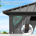 thumbnail image 3 of Luku 10x12FT Outdoor Hardtop Gazebo with Galvanized Iron Roof, Sturdy Aluminum Frame, Netting & Curtains, Wind Snow Resistant Permanent Gazebo for Patio, Lawn, Pool, Deck, 3 of 8