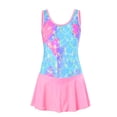 thumbnail image 1 of Kid Girls Swimsuit 1 Piece Striped Ruffle Sleeveless Bathing Suits for Girls 9-10 Years, 1 of 5