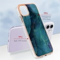 thumbnail image 3 of ELEHOLD for iPhone 11 6.1 inch Marble Case, Clear Electroplated Frame Soft TPU Anti-Scratch Wear-Resistant Wireless Charging Slim Fit Transparent Case for iPhone 11,Green, 3 of 5