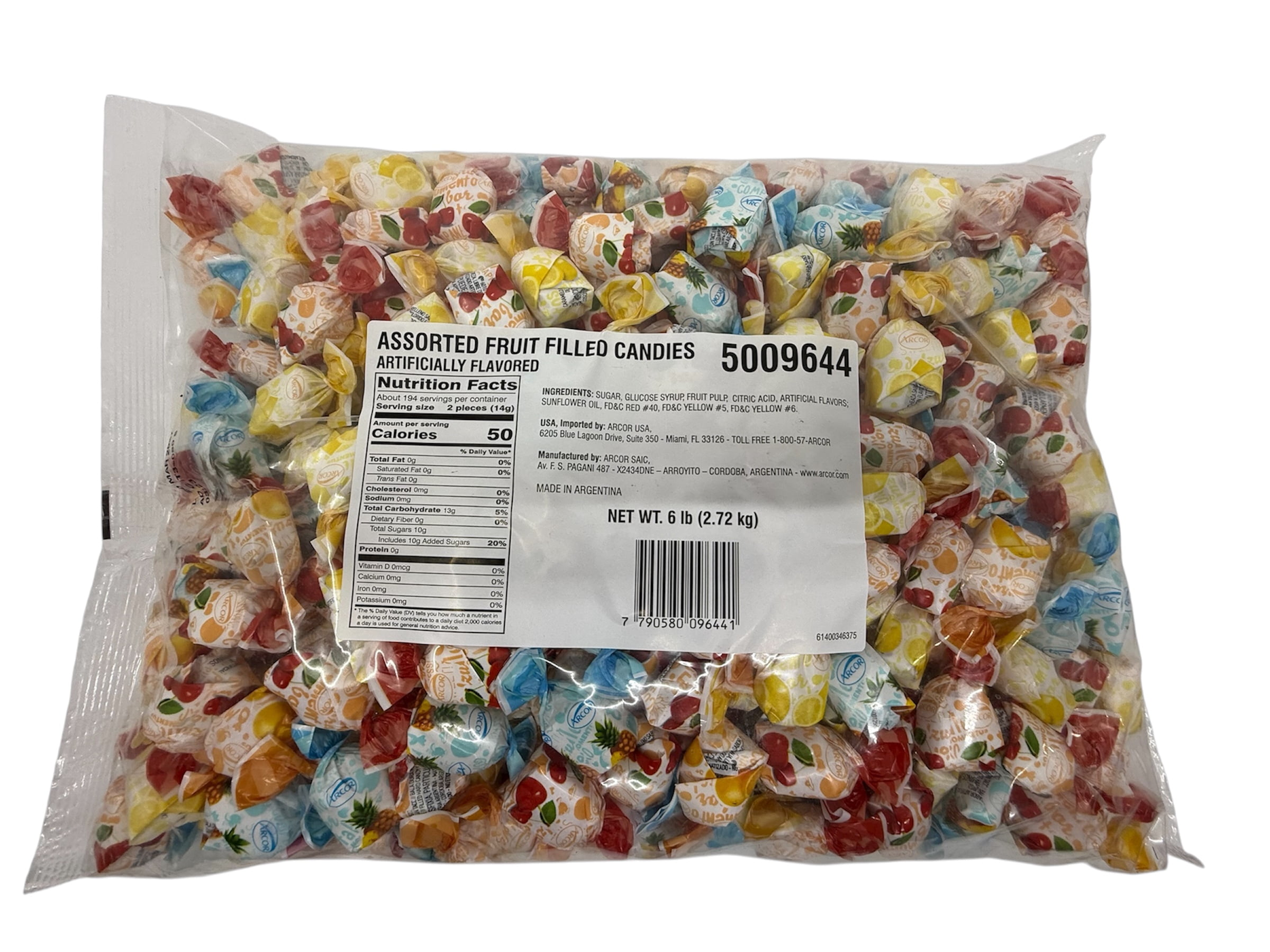 Arcor Assorted Fruit Filled Candies - 6lb Bulk Bag