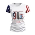 thumbnail image 5 of Domzest 9/11 25th Anniversary Shirt for Women Never Forget Patriotic T-Shirt Short Sleeve Crew Neck USA Flag Graphic Tee White M, 5 of 6