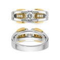thumbnail image 4 of Mens 14K White and Yellow Gold 1/2 Carat (Ctw) Lab-Grown Diamond Ring for Men, 4 of 6