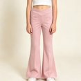 thumbnail image 6 of Girls Bell Bottom Leggings Flexible Knit Flare Trousers V‑crossover Tailored Fit Four‑way‑stretch Athletic Yoga Bottoms, 6 of 7
