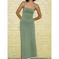 thumbnail image 2 of Women Cocktail Cami Dress Solid Color Sleeveless Evening Gown Backless Tighten Waist Dress Long Bodycon Dress Party Dress for Vacation, 2 of 5