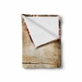 thumbnail image 2 of Floral Soft Flannel Fleece Throw Blanket, Spring Blossom Orchard Featured Plant on Wooden Board Background Image, Cozy Plush for Indoor and Outdoor Use, 70" x 90", Sand Brown Pale Pink, by Ambesonne, 2 of 6