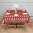 thumbnail image 3 of Red Christmas Reindeer Pattern Square Tablecloth,Waterproof Square Table Cover,Wipeable Spillproof Washable Table Cover for Home Kitchen Party Decor 60"x60"(152x152cm), 3 of 6