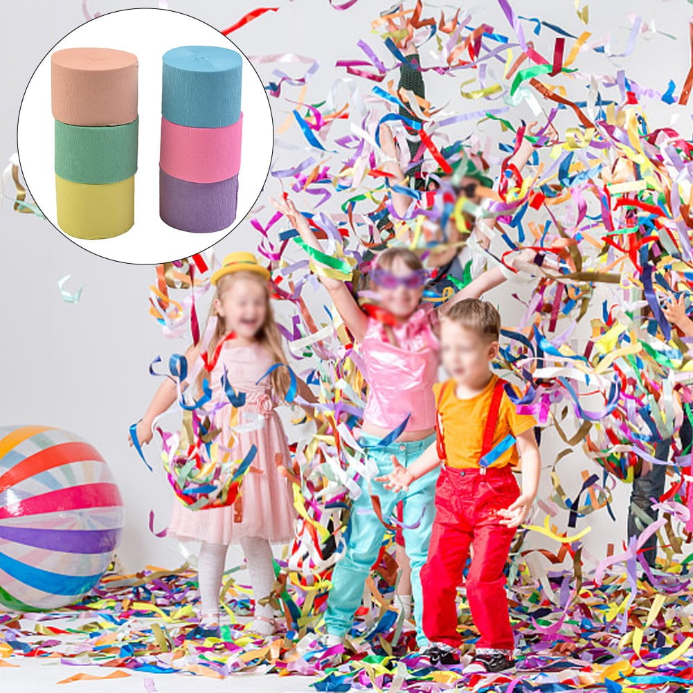 BBeitoo Rainbow Crepe Paper Streamers，Party Backdrop Decorations ，Suitable  for Birthday，Weddings， Halloween，Christmas，Baby Shower Decorations (6